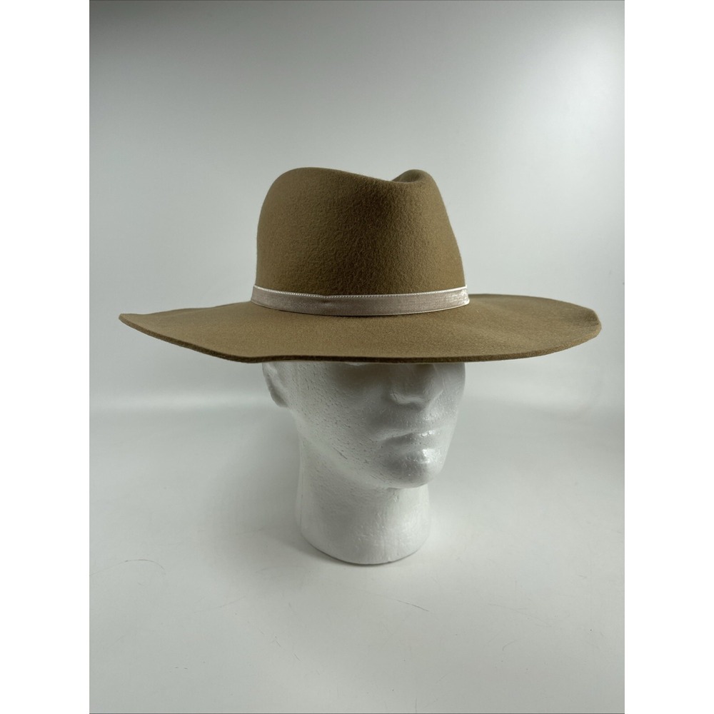RAG & BONE Womens Florence Wool Felt Fedora Hat Camel Beige (MSRP $295) Small